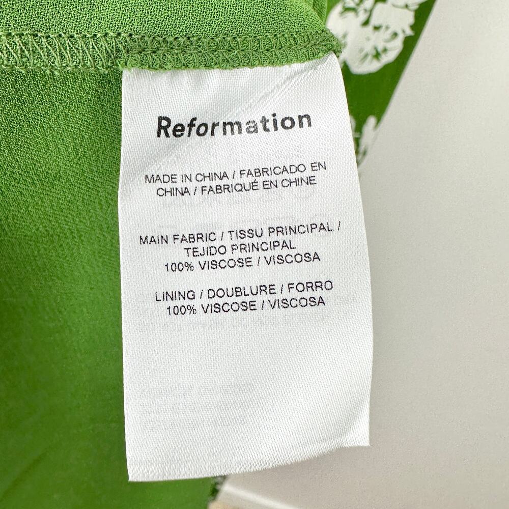 Reformation Twilight Mystique Midi Dress Floral Viscose Green Square Neck US 8 - Picture 7 of 10